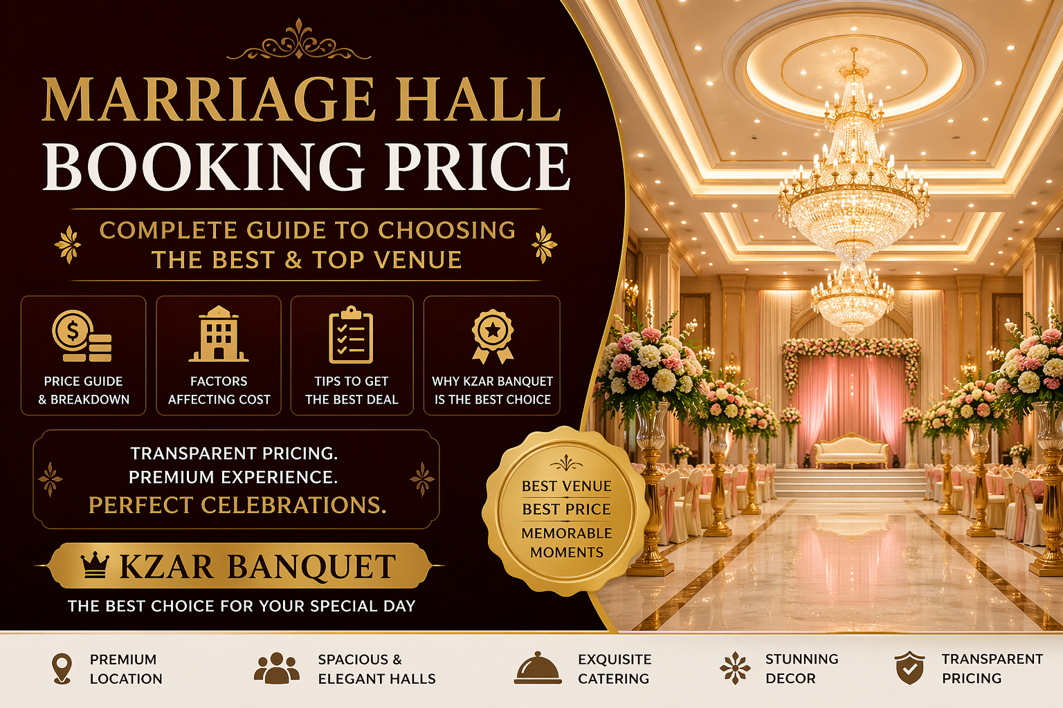 marriage hall booking price